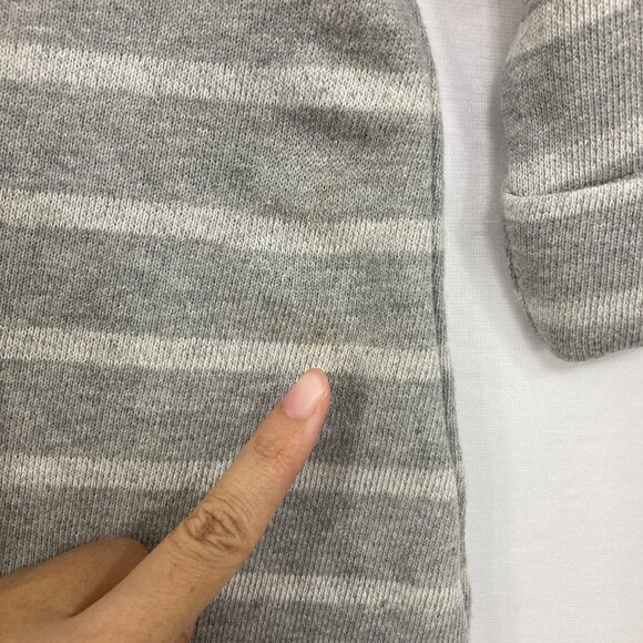 New Coldwater Creek size Large Gray Striped Sequins 3/4 Sleeve Stretch Knit Top - Picture 11 of 11